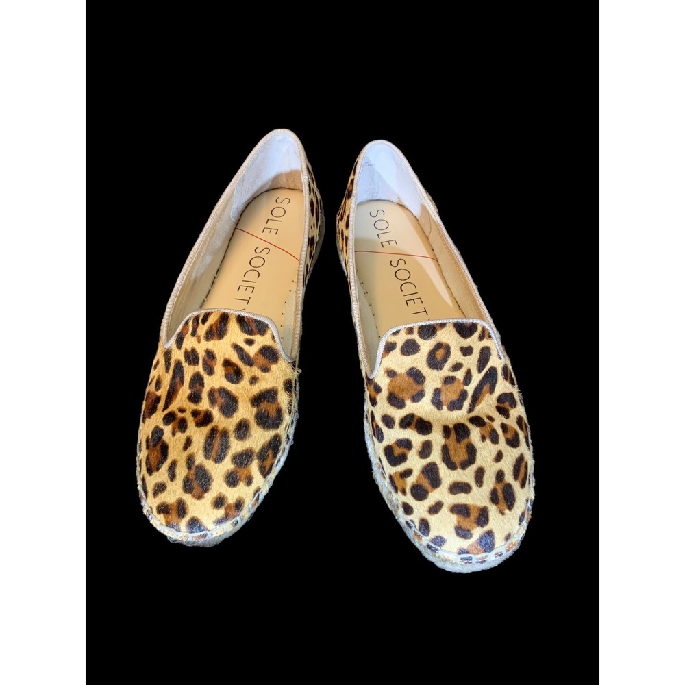 SOLE SOCIETY Cheetah Print Cowhide Flats SZ 7 M